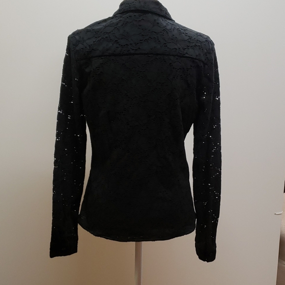 M C.C. Couture Lined Black Lace Shirt B13 - Picture 3 of 7